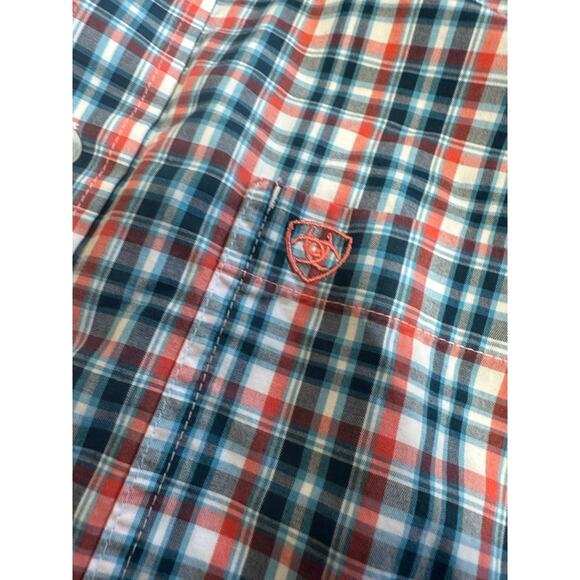 Ariat Pro Series Shirt Mens Large Blue Plaid Western Casual Outdoor Cowboy Aztec - Picture 9 of 12